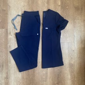 Figs Scrub Pant & Top Set Navy